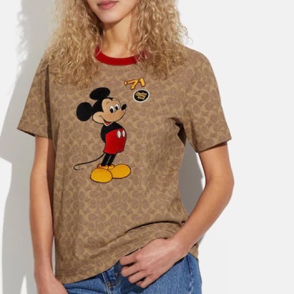 NWT Disney x Coach Mickey Mouse Signature T Shirt Unisex